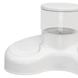 Maxbell Automatic Pet Feeder and Waterer Water Fountain Tilted Cat Food Dishes Bowls White