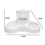 Maxbell Automatic Pet Feeder and Waterer Water Fountain Tilted Cat Food Dishes Bowls White