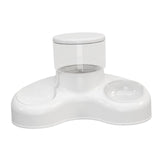 Maxbell Automatic Pet Feeder and Waterer Water Fountain Tilted Cat Food Dishes Bowls White