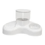 Maxbell Automatic Pet Feeder and Waterer Water Fountain Tilted Cat Food Dishes Bowls White