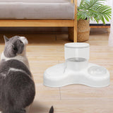 Maxbell Automatic Pet Feeder and Waterer Water Fountain Tilted Cat Food Dishes Bowls White