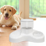 Maxbell Automatic Pet Feeder and Waterer Water Fountain Tilted Cat Food Dishes Bowls White