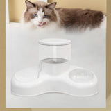 Maxbell Automatic Pet Feeder and Waterer Water Fountain Tilted Cat Food Dishes Bowls White