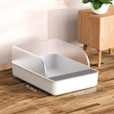 Maxbell Cat Litter Box Kitty Litter Pan High Sided Rim Deep Toilet for Small Cats