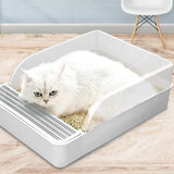 Maxbell Cat Litter Box Kitty Litter Pan High Sided Rim Deep Toilet for Small Cats