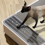 Maxbell Cat Litter Box Kitty Litter Pan High Sided Rim Deep Toilet for Small Cats