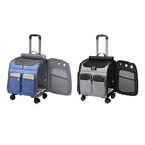 Maxbell 2 in 1 Wheeled Cat Rolling Carrier Backpack Travel Use Comfortable Sturdy Grey