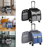 Maxbell 2 in 1 Wheeled Cat Rolling Carrier Backpack Travel Use Comfortable Sturdy Grey