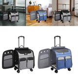 Maxbell 2 in 1 Wheeled Cat Rolling Carrier Backpack Travel Use Comfortable Sturdy Grey