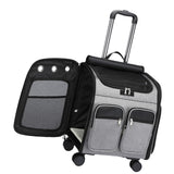 Maxbell 2 in 1 Wheeled Cat Rolling Carrier Backpack Travel Use Comfortable Sturdy Grey