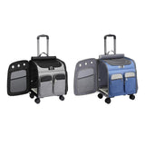 Maxbell 2 in 1 Wheeled Cat Rolling Carrier Backpack Travel Use Comfortable Sturdy Grey