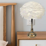 Maxbell Nordic LED Feather Table Lamp Desk light for Home Living Room Decor