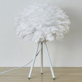 Maxbell Modern Feather Table Lamp Desk Lamp Night Lamp for Living Room Bedroom Home
