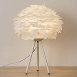 Maxbell Modern Feather Table Lamp Desk Lamp Night Lamp for Living Room Bedroom Home