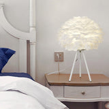 Maxbell Modern Feather Table Lamp Desk Lamp Night Lamp for Living Room Bedroom Home