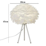 Maxbell Modern Feather Table Lamp Desk Lamp Night Lamp for Living Room Bedroom Home