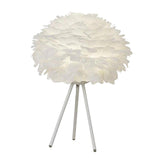 Maxbell Modern Feather Table Lamp Desk Lamp Night Lamp for Living Room Bedroom Home