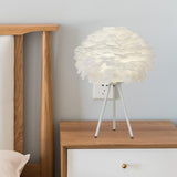 Maxbell Modern Feather Table Lamp Desk Lamp Night Lamp for Living Room Bedroom Home