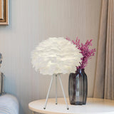 Maxbell Modern Feather Table Lamp Desk Lamp Night Lamp for Living Room Bedroom Home