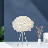 Maxbell Modern Feather Table Lamp Desk Lamp Night Lamp for Living Room Bedroom Home
