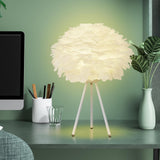 Maxbell Modern Feather Table Lamp Desk Light Romantic Night Lamp for Dresser Dorm
