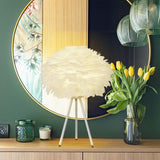 Maxbell Modern Feather Table Lamp Desk Light Romantic Night Lamp for Dresser Dorm