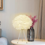 Maxbell Modern Feather Table Lamp Desk Light Romantic Night Lamp for Dresser Dorm