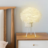 Maxbell Modern Feather Table Lamp Desk Light Romantic Night Lamp for Dresser Dorm