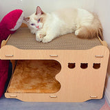 Maxbell 2 in 1 Cat Scratcher Bed Lounge Toy Claws Care Kitten Play Post Indoor