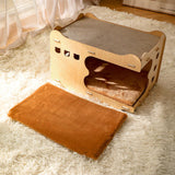 Maxbell 2 in 1 Cat Scratcher Bed Lounge Toy Claws Care Kitten Play Post Indoor