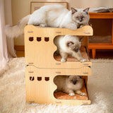 Maxbell 2 in 1 Cat Scratcher Bed Lounge Toy Claws Care Kitten Play Post Indoor