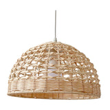 Maxbell Rattan Lampshade Round Droplight Modern for Bedroom Dining Room Kitchen