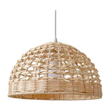 Maxbell Rattan Lampshade Round Droplight Modern for Bedroom Dining Room Kitchen