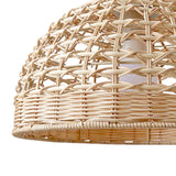 Maxbell Rattan Lampshade Round Droplight Modern for Bedroom Dining Room Kitchen