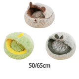 Maxbell Cat Bed Plush Bed for Pets Soft with Removable Washable Cushion Comfortable Brown 35cm