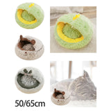 Maxbell Cat Bed Plush Bed for Pets Soft with Removable Washable Cushion Comfortable Brown 35cm