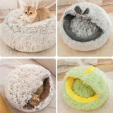 Maxbell Cat Bed Plush Bed for Pets Soft with Removable Washable Cushion Comfortable Brown 35cm