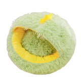 Maxbell Cat Bed Plush Bed for Pets Soft with Removable Washable Cushion Comfortable Green 35cm