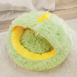 Maxbell Cat Bed Plush Bed for Pets Soft with Removable Washable Cushion Comfortable Green 35cm