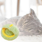 Maxbell Cat Bed Plush Bed for Pets Soft with Removable Washable Cushion Comfortable Green 35cm