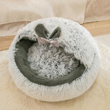 Maxbell Cat Bed Plush Bed for Pets Soft with Removable Washable Cushion Comfortable Gray 35cm