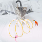 Maxbell Cat Tunnel Tube Collapsible Pet Interactive Toy for Puppy Supplies Mouse Round