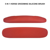 Maxbell 6in1 Horse Brush Detangling Hair Comb Pet Hair Cleaning Horse Grooming Brush Red