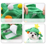 Maxbell Christmas Tree Shape Pet Cat Costume Sleeveless Adjustable for Autumn Winter