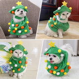 Maxbell Christmas Tree Shape Pet Cat Costume Sleeveless Adjustable for Autumn Winter