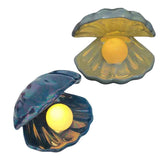 Maxbell Ceramic Shell Night Light Lamp Portable for Room Nursery Home Decor Light Blue