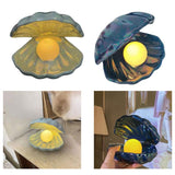 Maxbell Ceramic Shell Night Light Lamp Portable for Room Nursery Home Decor Light Blue