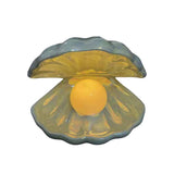Maxbell Ceramic Shell Night Light Lamp Portable for Room Nursery Home Decor Light Blue
