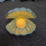 Maxbell Ceramic Shell Night Light Lamp Portable for Room Nursery Home Decor Light Blue