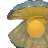 Maxbell Ceramic Shell Night Light Lamp Portable for Room Nursery Home Decor Light Blue